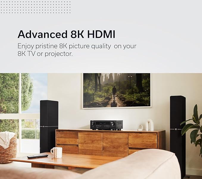 Denon AVR-S770H 7.2ch 8K Smart AV Receiver with Voice Control and DTS:X with 6 Year Amber Protection Plan (2023)