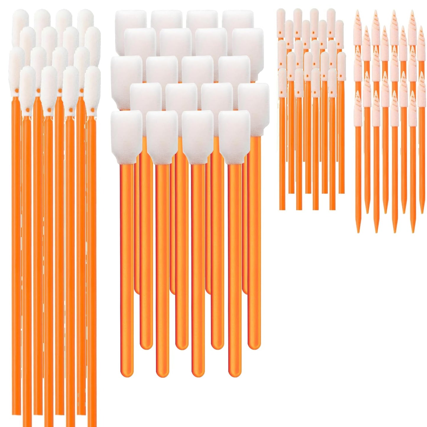 wellgler Wellgler's Foam Cleaning Swabs, Multi-Purpose Cleanroom Foam Tip Cleaning Swab Kitip Cleaning Swab Kit (orange100)