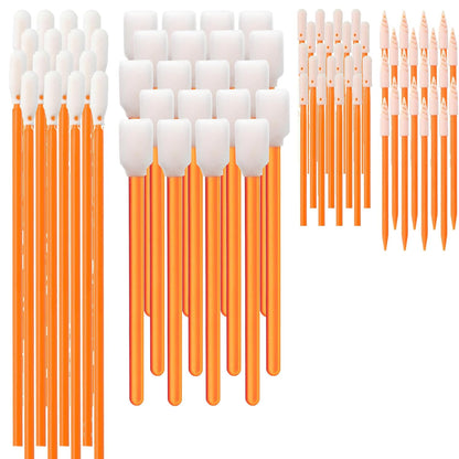 wellgler Wellgler's Foam Cleaning Swabs, Multi-Purpose Cleanroom Foam Tip Cleaning Swab Kitip Cleaning Swab Kit (orange100)
