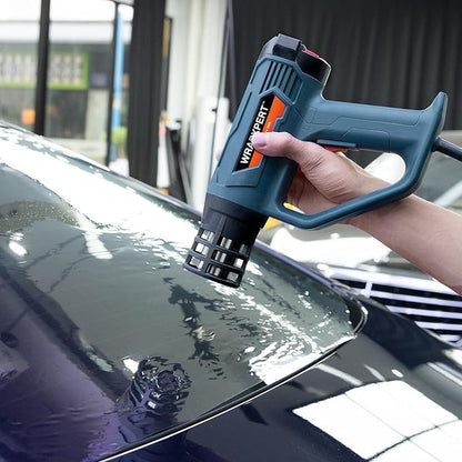 WRAPXPERT Heat Gun for Vinyl Wrap with Digital LCD 2000W 122℉-1202℉（50℃- 650℃) Hot Air Gun Variable Temperature Control Memory Function for Car Wrap, Crafts, Shrinking Tubing, Stripping Paint
