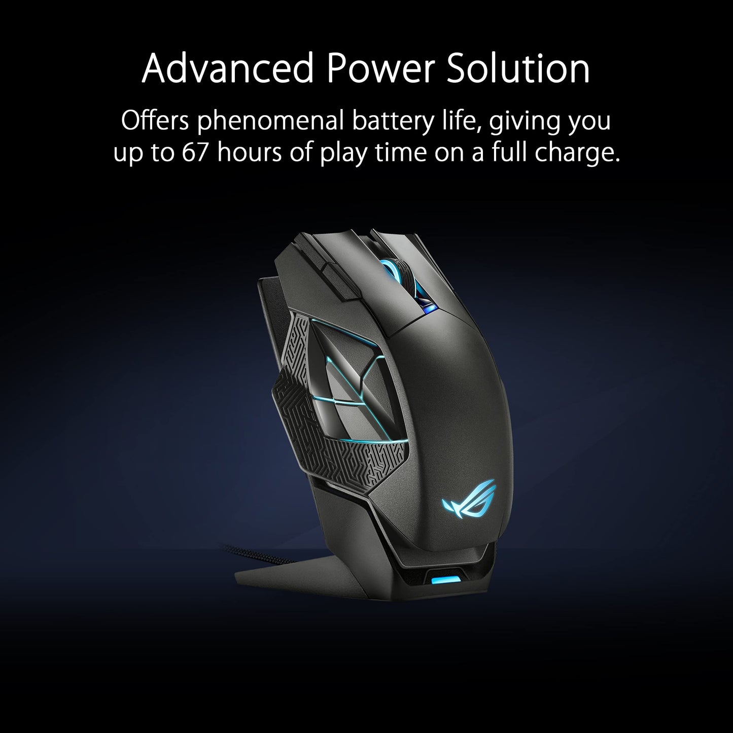 ASUS ROG Spatha X Wireless Gaming Mouse – MMO/MOBA Design, 12 Programmable Buttons, Right-Handed, 168g, Dual-Mode (Wired/2.4GHz), 19K DPI, up to 67Hr Battery, Magnetic Charging Dock, PC/Mac Support