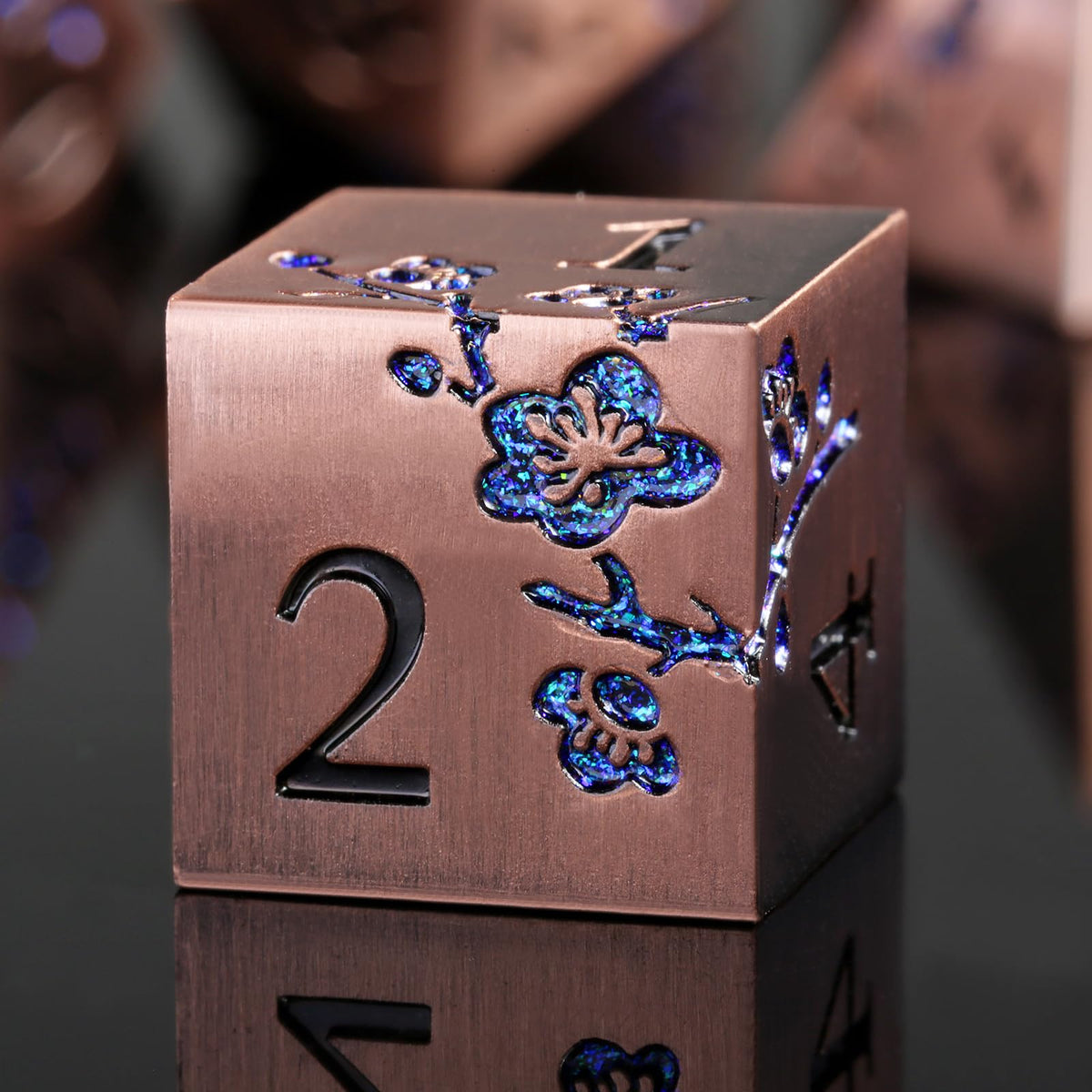 DNDND Metal Dice Set D&D, 7 die Metallic Polyhedral Dice Set with Gift Metal Box and Gold Number for DND Dungeons and Dragons Role Playing Games (Black and Gold)