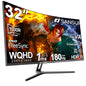 SANSUI 27 Inch Curved Gaming Monitor 200Hz 1ms with Speakers FHD 1080P Computer Monitor FreeSync|1500R|130% sRGB|HDR|Low Blue Light|HDMI DP Ports|VESA Mount|Metal Stand(HDMI Cable Incl.)