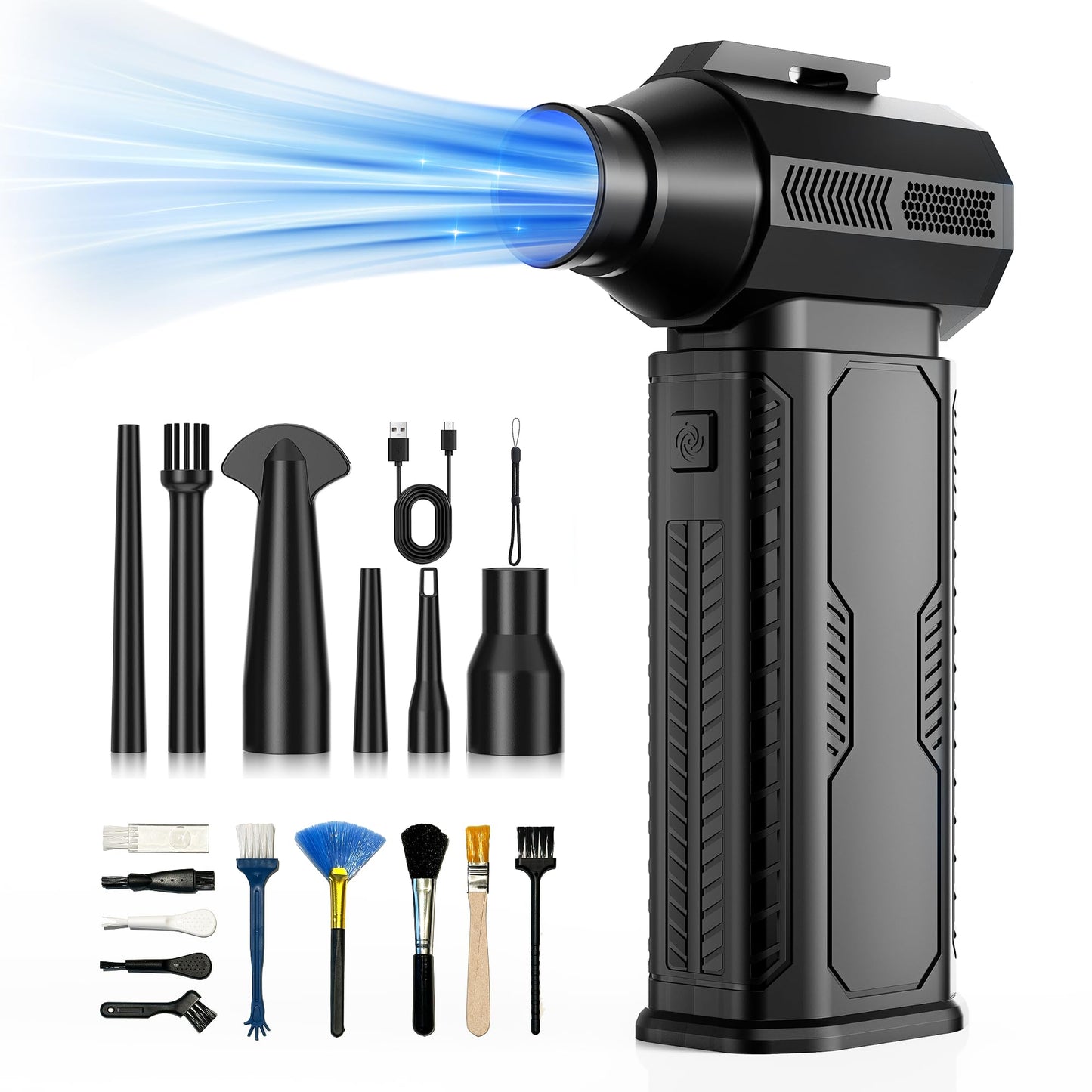 ZOAIVR Compressed Air Duster, 130,000RPM Ultra-Powerful Electric Air Duster