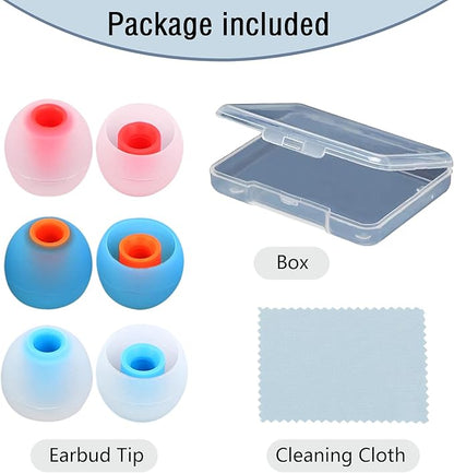 Silicone Replacement Earbud Tips Earbud Covers Ear Tips Fit for in-Ear Headphones (Inner Hole 3.8mm -5.1mm) Earbud Replacement Tips 9 Pairs