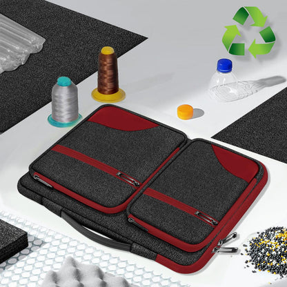 Hseok Laptop Case 15 15.6 16 inch Sleeve with Handle and Hidden Straps,Compatible with MacBook Neo 16",MacBook Pro Air 16" 15", 360°Protective PC Briefcase with 4 Pockets for Accessories,Red