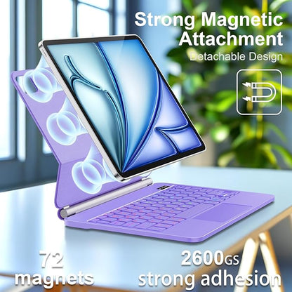 Keyboard Case for iPad Air 13 inch (M3 2025/M2, 2024),iPad Pro 12.9 inch (3/4/5/6th Gen)，Magic-Style Magnetic – Floating Cantilever Stand – Backlit Keyboard Case with Multi-Touch Trackpad