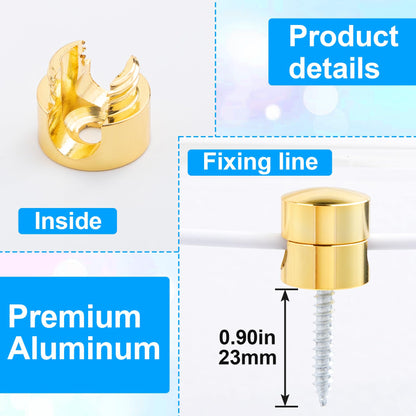 SmallCat 3 Sets Charger Holders for Cords, Gold Metal Cord Holder for Desk