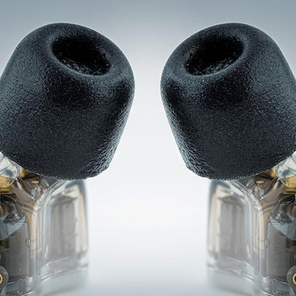 Comply 100 Core Series | Memory Foam Replacement IEM Ear Tips for Etymotic, Westone, Klipsch & More | Superior Noise Isolation, Ultimate Comfort, Secure Fit | TechDefender, Black, Large (3 Pairs)