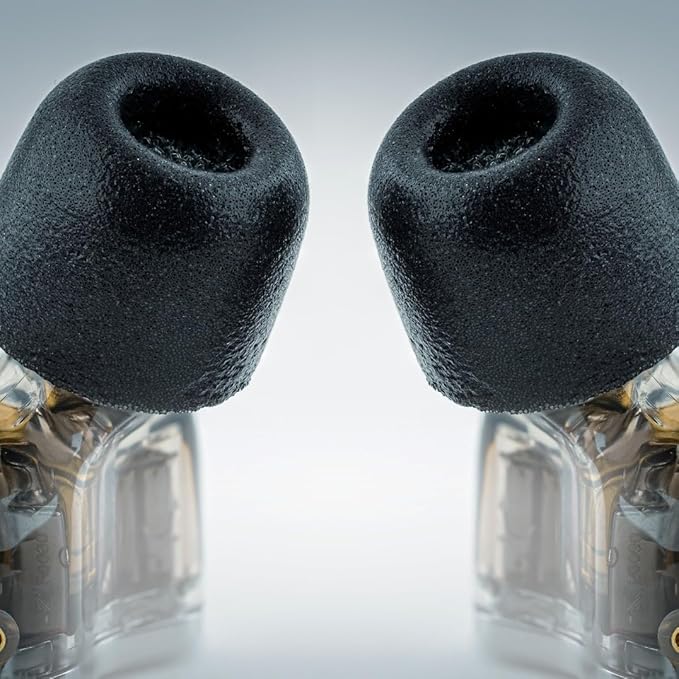 Comply 100 Core Series | Memory Foam Replacement IEM Ear Tips for Etymotic, Westone, Klipsch & More | Superior Noise Isolation, Ultimate Comfort, Secure Fit | Black, (S/M/L) (3 Pairs)