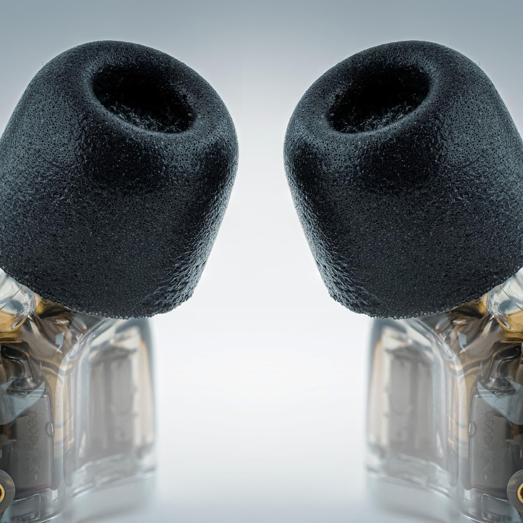 Comply 100 Core Series Memory Foam Replacement IEM Ear Tips, Oval, Black