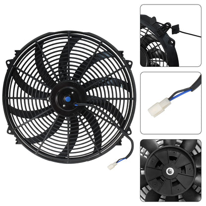 MuHize 16 Inch Radiator Cooling Fan 12V 120W Push/Pull Electric Fan Kit