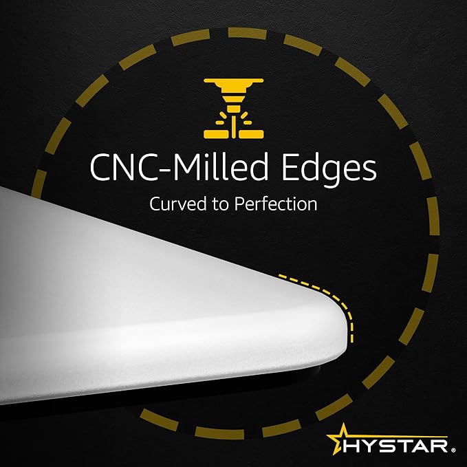 Hystar Aether Glass Gaming Mousepad | Micro-Etched Tempered Glass | Quiet, Ultra-Fast Glide | Full Anti-Slip Silicone Backing (White, X-Large)
