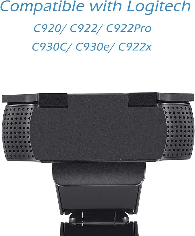 CloudValley Webcam Cover for Logitech C920/ C920x/ C922x/ C930e/ C922/ C920 HD Pro Stream Webcam, Camera Cover to Protect Lens and Security, Black