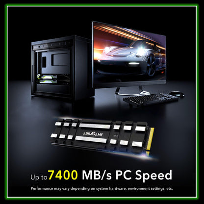 Addlink A93 4TB Storage Expansion for PS5 Console with Heatsink, Up to 7400mb/s, Gen 4 PCIe NVMe m.2 2280, SLC Cache Internal Solid State Drive(‎ad4TBA93M2P)