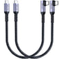 1FT USB 4 Cable Right Angle [2 Packs], 240W USB C Cable, 40Gbps High Speed Data Transfer with Single 8K or Dual 4K Display Video Dispaly Compatible with iPhone 16/16 Pro Max/16 Plus