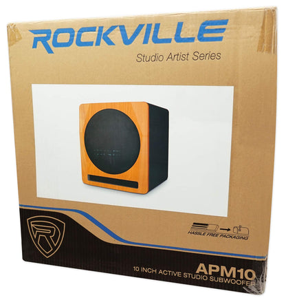Rockville APM10C 10" 400 Watt Powered/Active Studio Subwoofer Pro Reference Sub