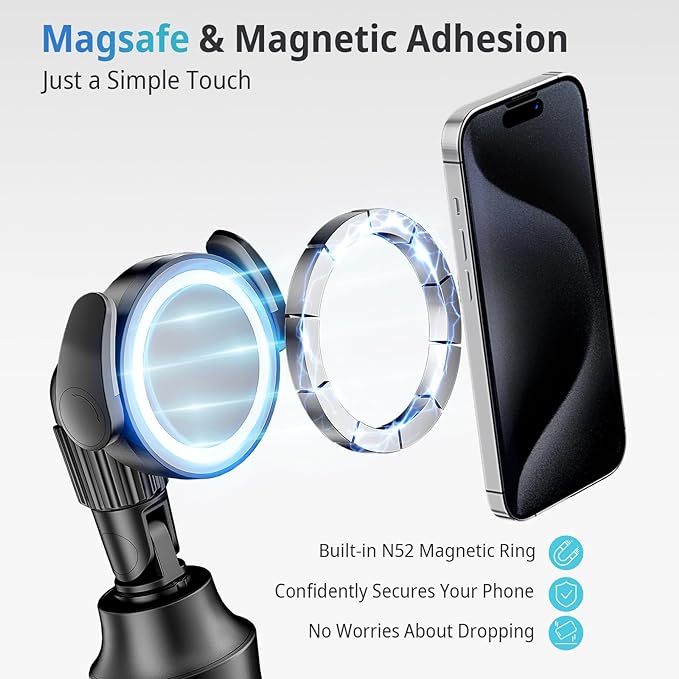 UBeesize 62'' Magnetic Selfie Stick Tripod with Wireless Remote, Extendable Phone Stand, Compatible with MagSafe for iPhone 15 14 13 12 and Android Phones