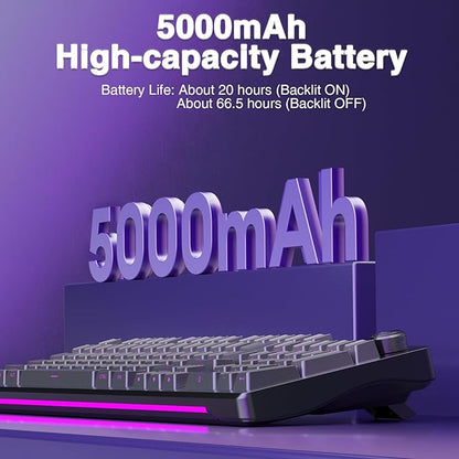 AULA S98 Pro Wireless Mechanical Keyboard with Screen & Knob,2.4GHz/USB-C/BT5.0 Hot Swappable Creamy Keyboard,Pre-lubed Linear Switches,Side Printed PBT Keycaps,RGB Backlit Gaming Keyboards