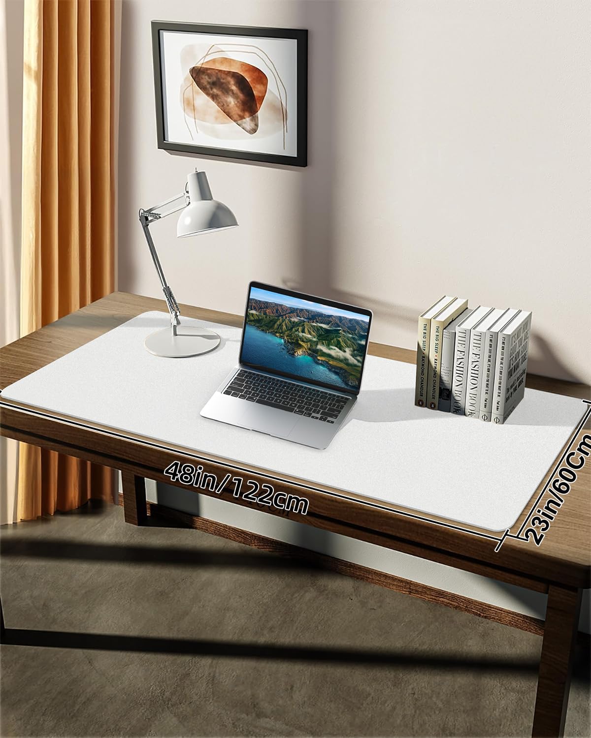 Desk mat Large, Leather Desk Pad Protector,Office Desk Mat,Mouse Pad, Non-Slip Desk Blotter, Laptop Desk Pad, Waterproof Desk Writing Pad for Office&Home (Ivory White, 48" x 24")