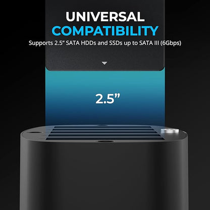 SABRENT 5-Bay USB-C Docking Station for 2.5” SATA HDDs and SSDs with Built-in Cooling Fan (DS-5R15)