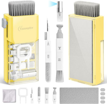 Laptop Screen Keyboard Cleaner Kit, All in 1 Electronics Cleaning Tool for MacBook iPad iPhone Pro Cell Phone, Brush Tool for Tablet, Computer, PC Monitor,TV Camera Lens with Patent, Yellow