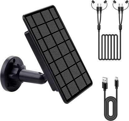 3W Trail Camera Solar Panel, with Build-in 5000mAh Rechargeable Lithium Battery Solar Battery Charger Kit for Hunting Game Cameras or Deer Feeder Accessory, 12V/1A 6V/2A IP65 Waterproof Solar Panel