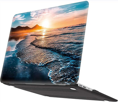 Beach Sunset Hard Case Compatible with MacBook Air 13 Inch Case 2017 2016 2015 2014 2013 2012 2011 2010 Release A1466/A1369,AMCJJ Plastic Hard Shell Cover & Keyboard Cover &Screen Protector
