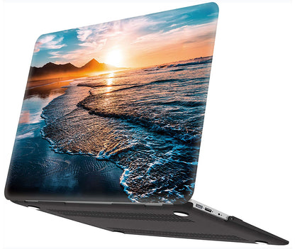 Beach Sunset Hard Case Compatible with MacBook Air 13 Inch Case 2017 2016 2015 2014 2013 2012 2011 2010 Release A1466/A1369,AMCJJ Plastic Hard Shell Cover & Keyboard Cover &Screen Protector