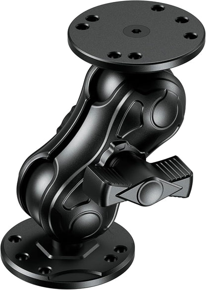 Aluminum Alloy Fish Finder Mount with 1.5" Ball AMPS Hole Round Plates, 3.5" Short Arm Marine Electronic Mount Tablet Holder for Garmin, Lowrance, Humminbird, Raymarine and More