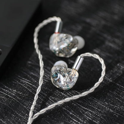 Kiwi Ears Orchestra Lite in Ear Monitor, Custom 8BA HiFi Earphone, Studio Monitor Headphone, Wired Earbuds with Detachable OFC Cable, Handcrafts Faceplate for Audiophile Musician (Clear)