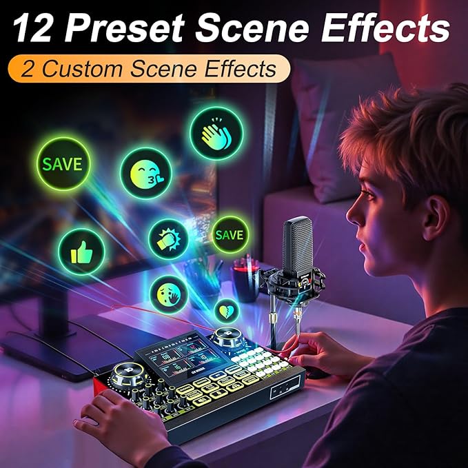 Podcast Equipment Bundle - All-in-One Audio Mixer Production Studio with 3.5mm Microphone for Live Streaming, Podcast Recording, PC, Smartphone & DJ (Model: G9-PKPRO DJ Mixer