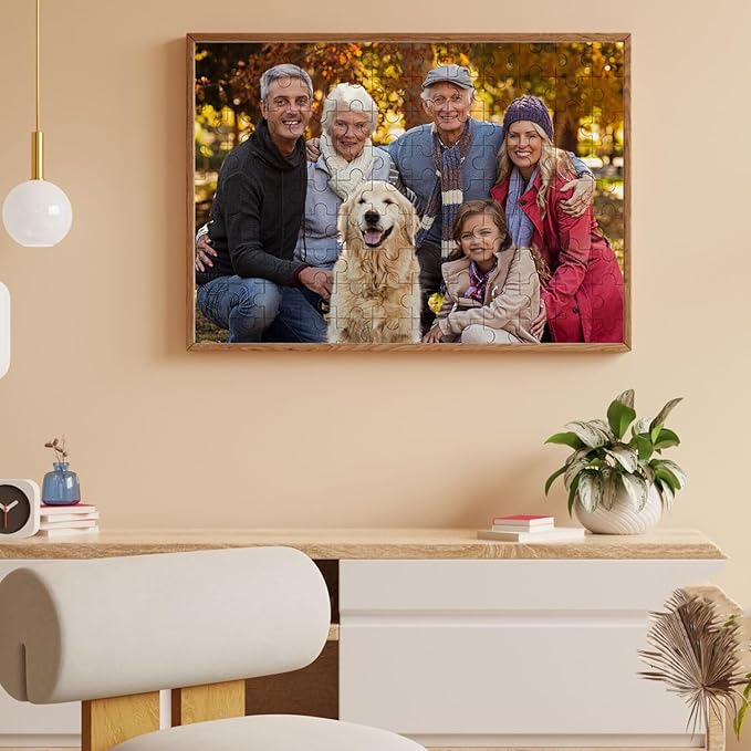 Custom Puzzle, Personalized Puzzle for Photos, Customized Puzzle 120/200/300/500/1000/1500 Pieces for Family, Christmas, Pet, Birthday, Wedding Gift