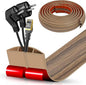 Floor Cord Cover Cavity 0.8"x0.37" Self Adhesive Cord Hider, 10FT Low Profile Cable Management, Extension Strip Protector for Wires, Prevent Cable Trips for Offices, Gyms,(Wood Smoked Brown)