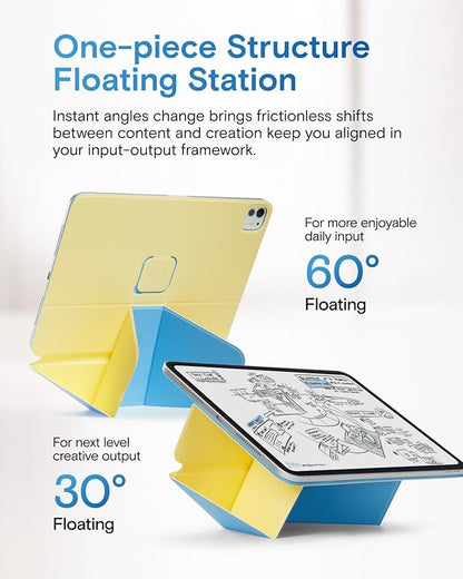 MOFT Dynamic Folio Case for iPad Pro 11-inch(2nd/3rd/4th Generation, 2020/2021/ 2022), Silm Magnetic Stand Case with 20+ Viewing Angles, Auto Wake/Sleep,Panna Cotta x Faded Jeans