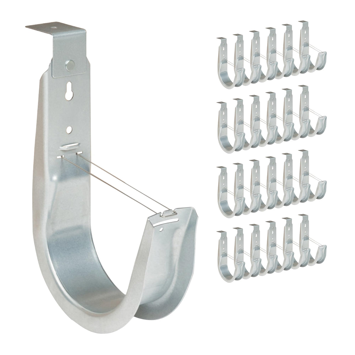 ICC 4-Inch Ceiling J Hook Cable Management Hook, Retainer Clip, 25-Pack