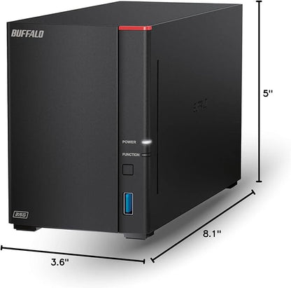 BUFFALO LinkStation 720 8TB 2-Bay Home Office Private Cloud Data Storage with Hard Drives Included/Computer Network Attached Storage/NAS Storage/Network Storage/Media Server/File Server