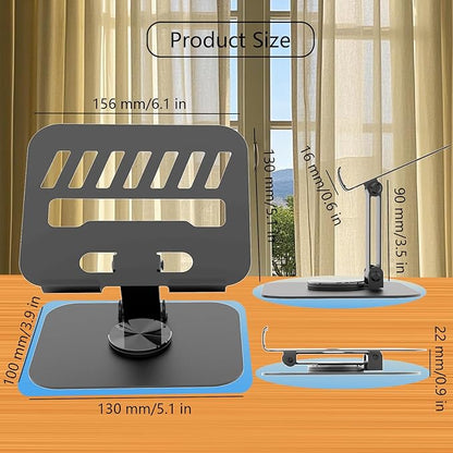 Larger Metal Tablet Stand, Adjustable 360° Rotation Tablet Holder Compatible with 4-16" Tablet Such as iPad Pro, iPad Air, iPad Mini, Tab S10 Ultra, Grey