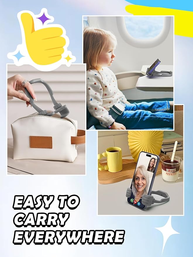 Dad Gifts for Fathers Day from Daughter Son Cell Phone Stand: Upgrade Adjustable Thumbs Up Lazy Phone Holder for Desk Fun Birthday Gifts for Grandma Teens Girls Boys Adults Husband from Wife