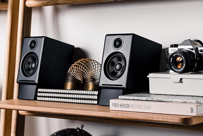 Audioengine A2+ Desktop 24 Bit Wireless Bluetooth Desktop Speakers - 60W Computer Speakers for Music and Gaming