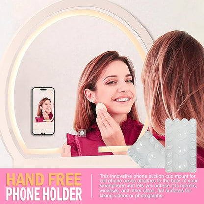 2024 Upgrade 2PCS Silicone Suction Cup Phone Case Adhesive Mount,Adhesive Grip, Sticky Suction Cup Phone Holder & Suction Phone case Holder TikTok & Selfies (Transparent, 3+16 Single Sided)