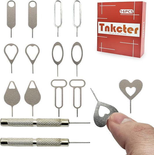 16 Pcs Sim Card Tool - Sim Card Removal Tool, Sim Ejector Tool, Smooth Burr-Free Opener for All Cell Phones