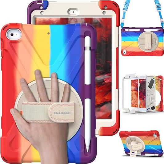 BRAECN iPad mini 5 Case, iPad mini 4 Case - Rainbow Red