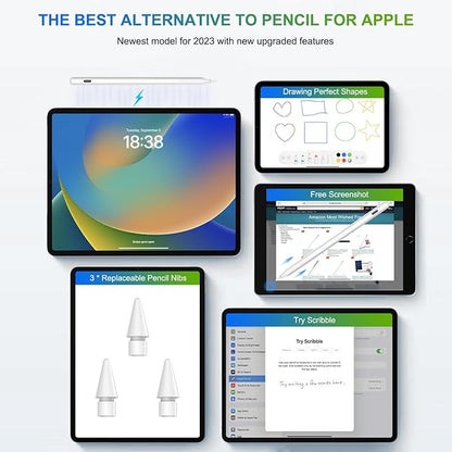 Pencil 2nd Generation Magnetic Wireless Charging: HATOKU Stylus Pen with Tilt Sensitvity Palm Rejection for iPad Air 3 4 5th M2 M3 - iPad mini 5 6th - iPad 6 7 8 9 10 11 Gen - iPad Pro 11" 12.9" M4