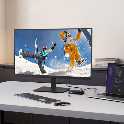 KOORUI 27 Inch QHD (2560x1440) IPS HDR Ultra-Thin Computer Gaming Monitor, 120Hz Refresh Rate, DCI-P3 95%, FreeSync & G-Sync, 1ms MPRT, VESA 100x100mm, Tilt Adjustable for Game and Work, E2721H