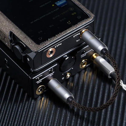 okcsc 3.5MM Male to 3.5MM Male Ultra Short Hifil Male to Male AUX Audio Cable OFC Pair Recording Cable Wire-Breakage-Prevention Design Adoption of 8-Core Braided Structure 5.82 inch