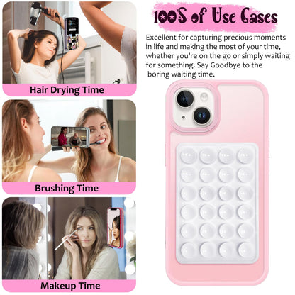 LvShuLiangPin Anteel Silicone Suction Phone Case Mount, Silicon Adhesive Phone Accessory for Smartphones, Hands-Free Mirror Shower Phone Holder for Selfies, Tiktok Videos (Green)