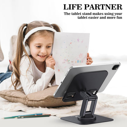 OCYCLONE iPad Stand, 360° Rotating iPad Tablet Stand Holder for Desk, Black