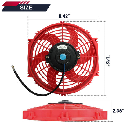 FSBCGT 2PCS 10 inch Slim Fan Push Pull Electric Radiator Cooling Fan