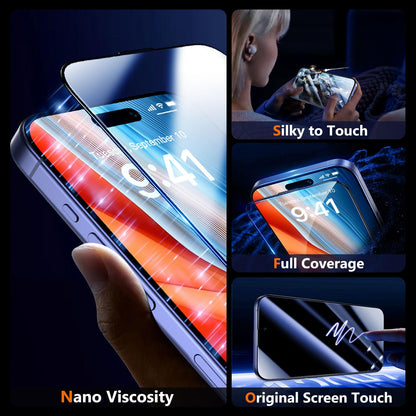 UniqueMe for iPhone 16 Plus Screen Protector - [Military Grade Shatterproof & 9H+ Hardness] Screen Protector 16 Plus Tempered Glass Full Coverage Protection, Easy Installation, 2 Packs